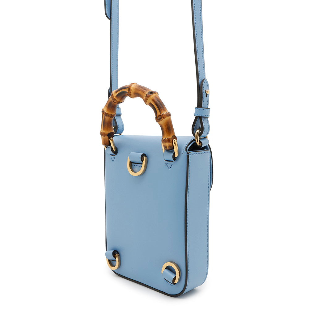 GUCCI ?3WAYShoulder Bag Light Blue702106 Bamboo Leather