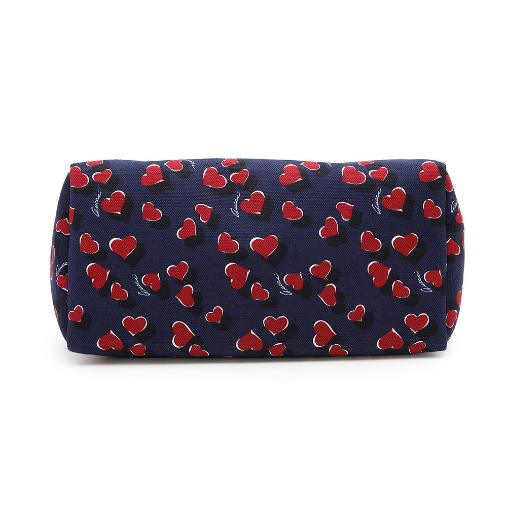 GUCCI ?Heartbeat Tote Bag Navy/Red282439 Canvas Leather