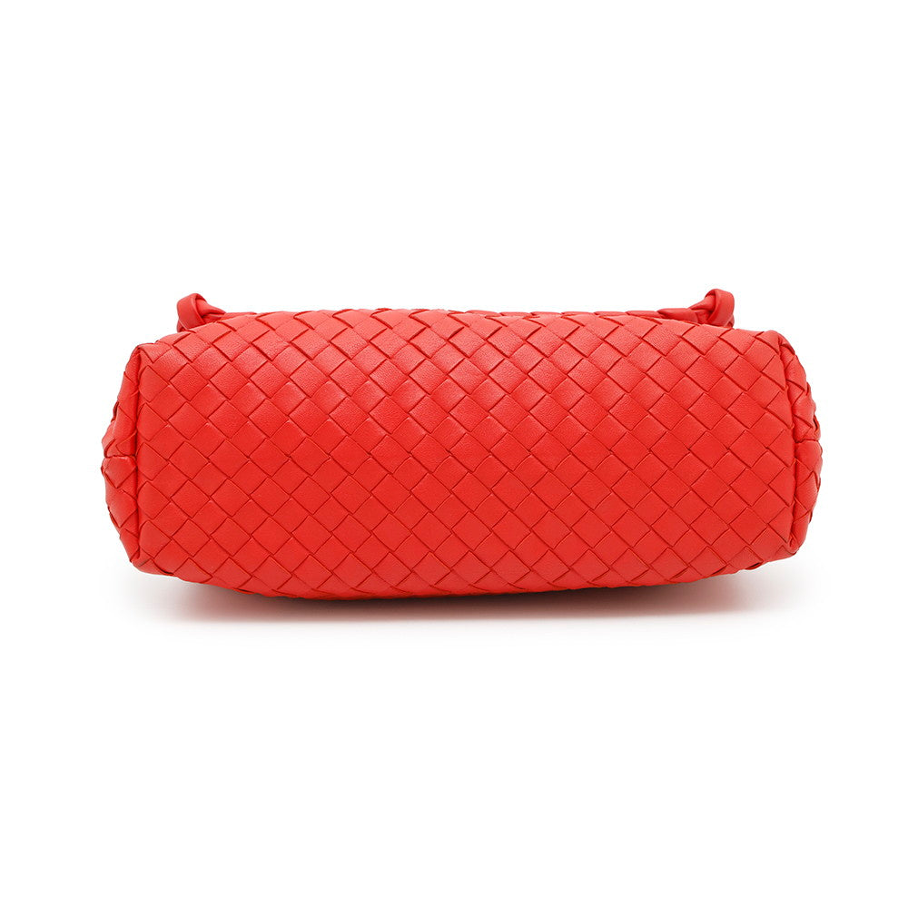 Bottega Veneta INTRECCIATO Olympia Chainshoulder Bag Red Leather