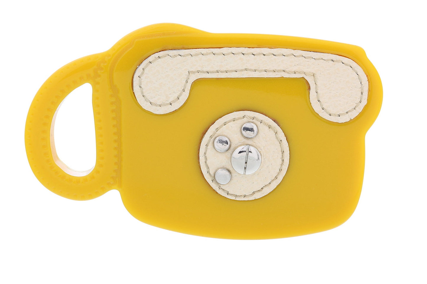 Prada Yellow Resin   Retro Telephone Brooch Pin-one size