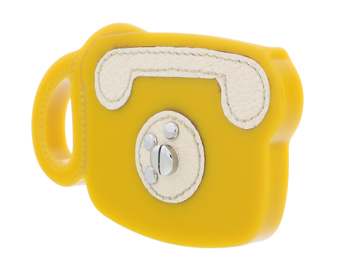 Prada Yellow Resin   Retro Telephone Brooch Pin-one size