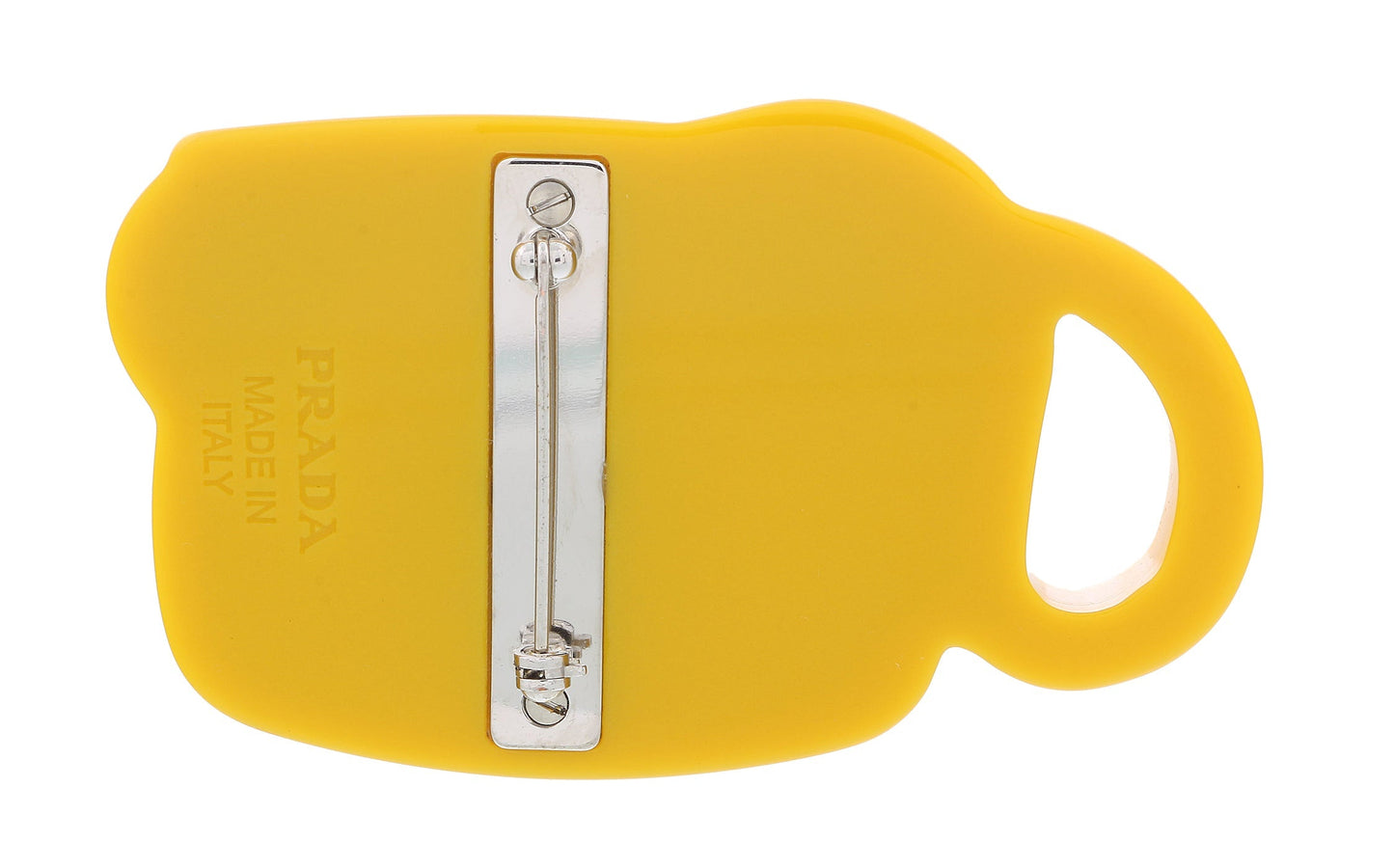 Prada Yellow Resin   Retro Telephone Brooch Pin-one size