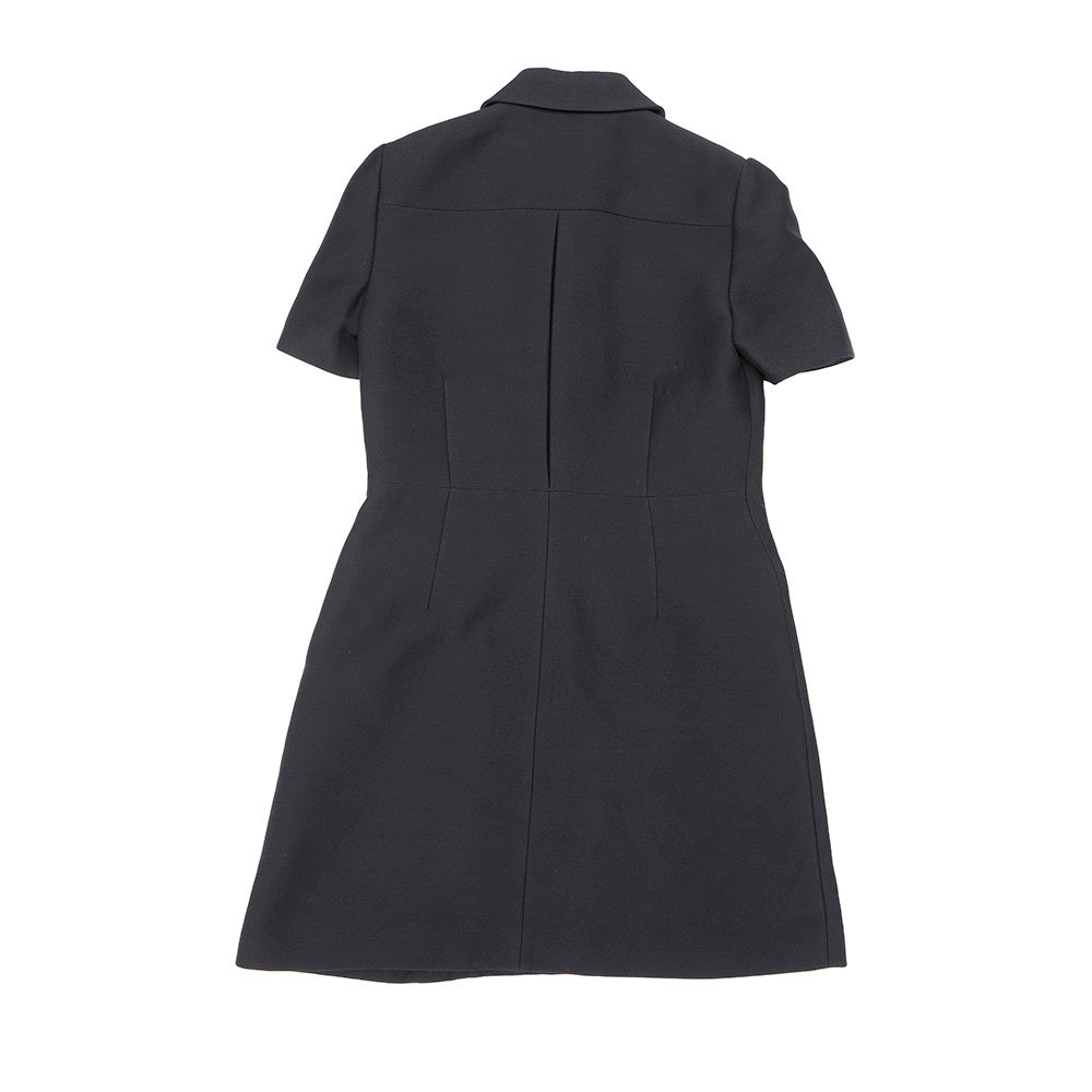 PRADA ? Tricotine mini dress Size 36 BlackP3O04 Wool 76% Silk24%