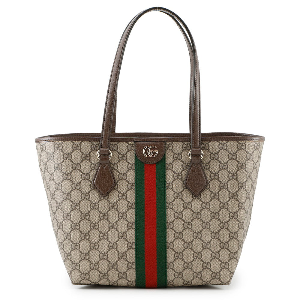 GUCCI ?Double G Tote Bag Beige/Brown836831 Leather PVC Size Medium