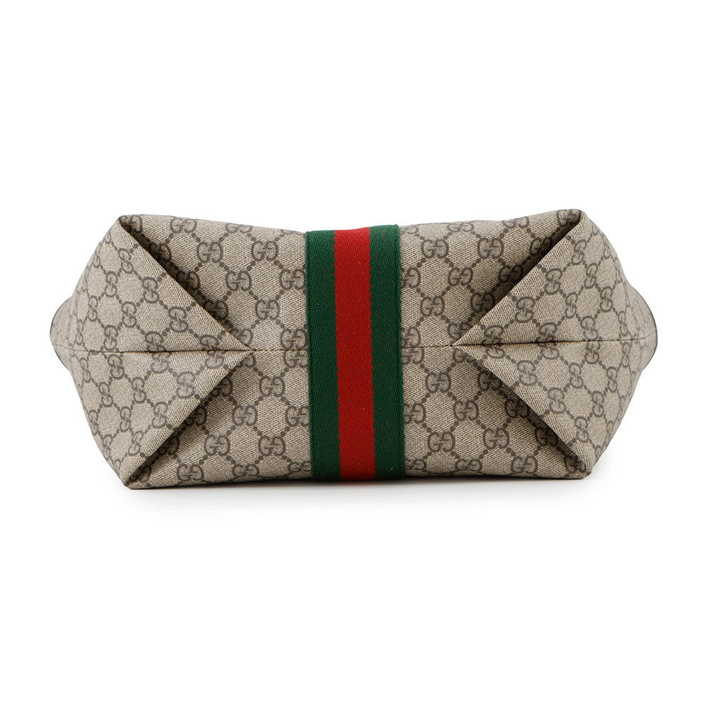 GUCCI ?Double G Tote Bag Beige/Brown836831 Leather PVC Size Medium