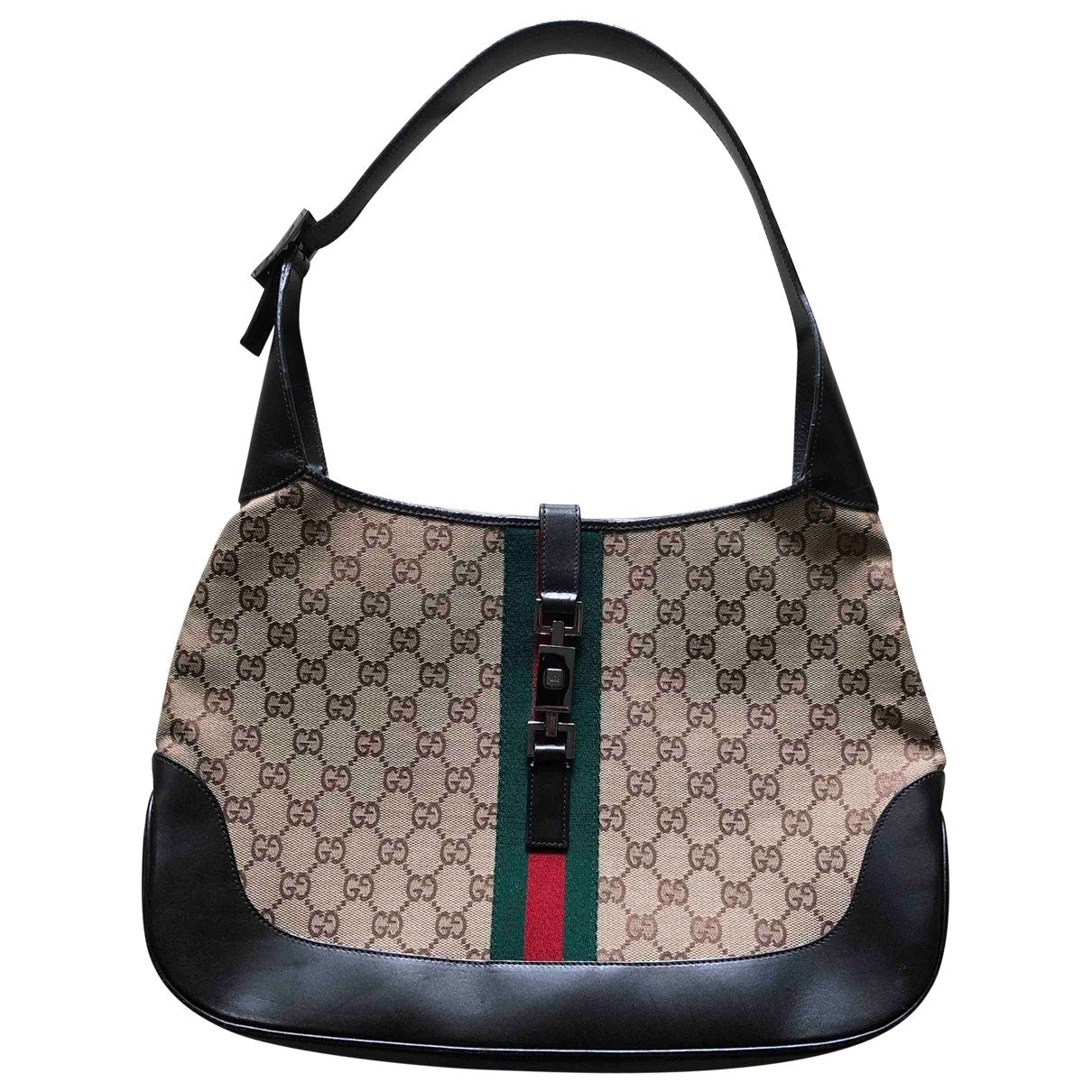 Gucci jackie    ecru cloth handbag