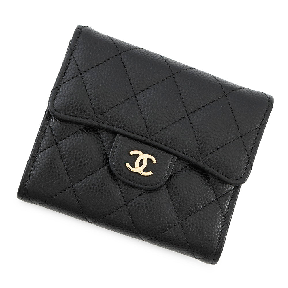 CHANEL ?Matelasse Classic Small Flap Wallet BlackAP0231 Caviar Leather