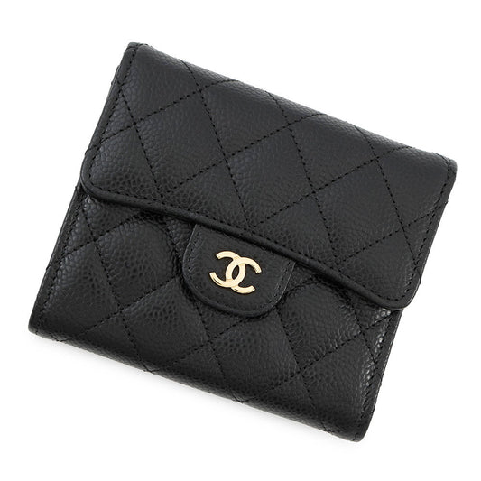 CHANEL ?Matelasse Classic Small Flap Wallet BlackAP0231 Caviar Leather