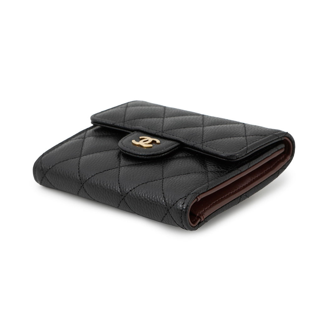 CHANEL ?Matelasse Classic Small Flap Wallet BlackAP0231 Caviar Leather