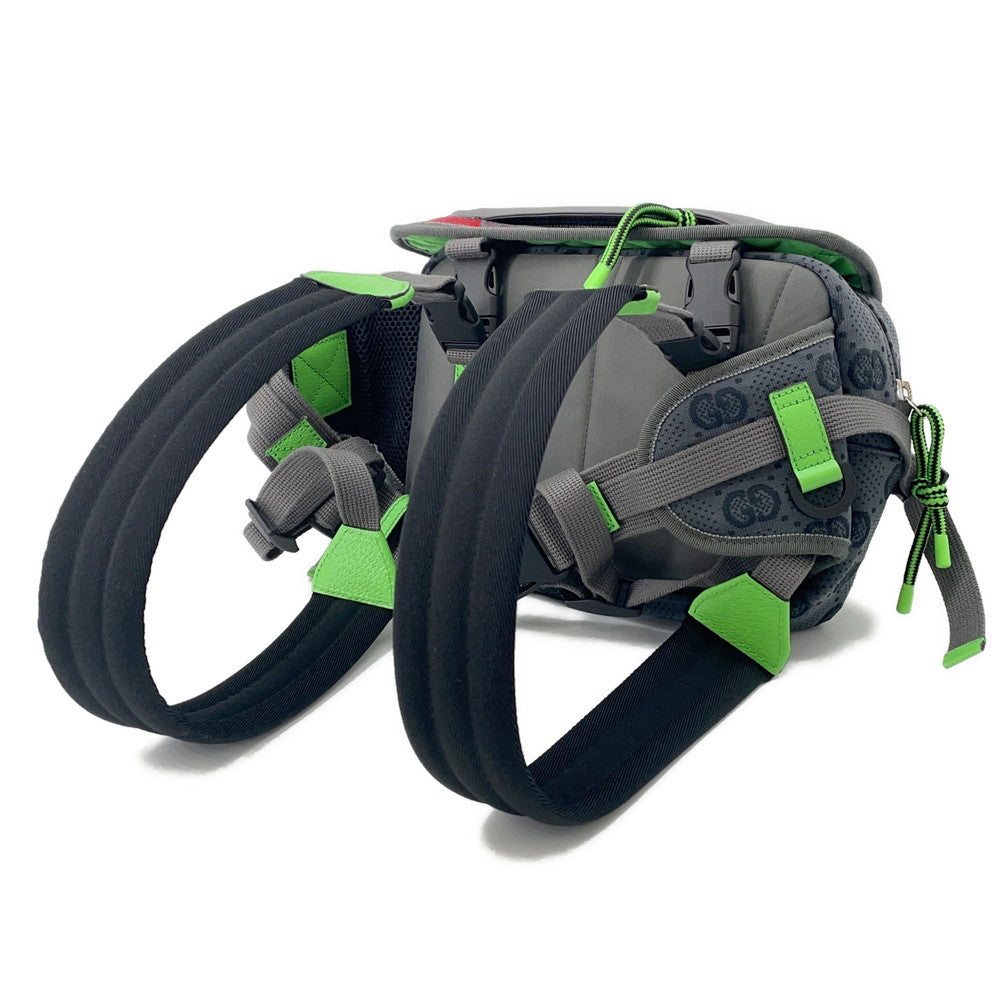 GUCCI ?GG Backpack Green/Red/Gray752100 Nylon