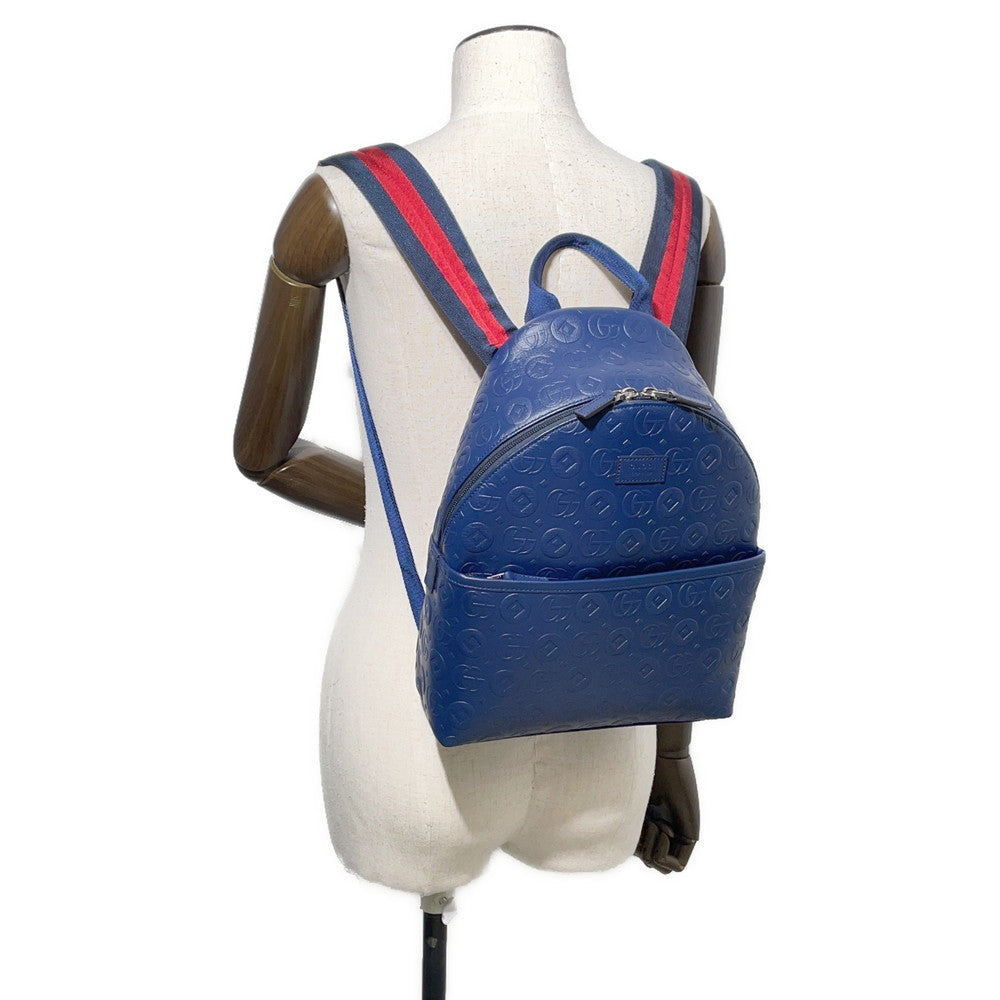GUCCI ?Double G Backpack Children's Navy271327 PVC