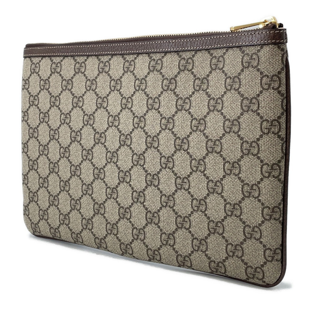 GUCCI ?GG Supreme Ophidia Clutch Bag Brown/Beige517551 Canvas Leather