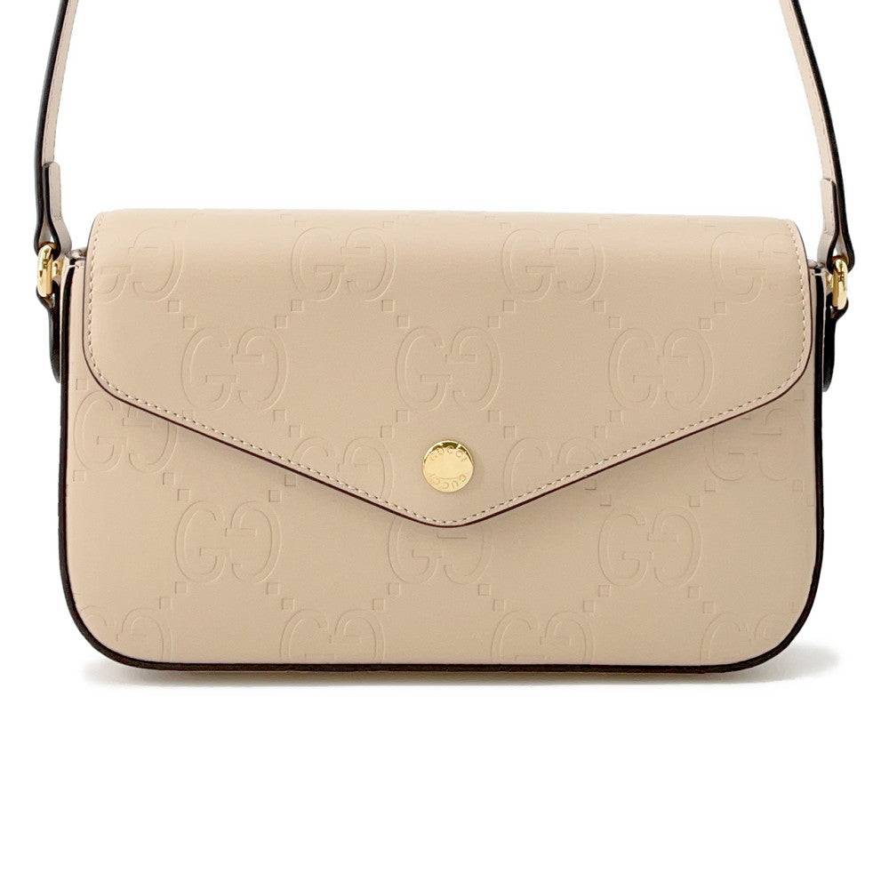 GUCCI ?GG Super Mini Shoulder Bag Beige772794 Leather