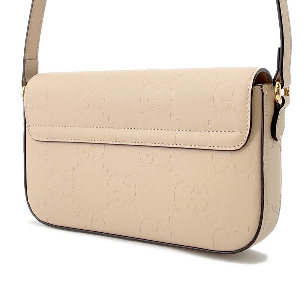 GUCCI ?GG Super Mini Shoulder Bag Beige772794 Leather