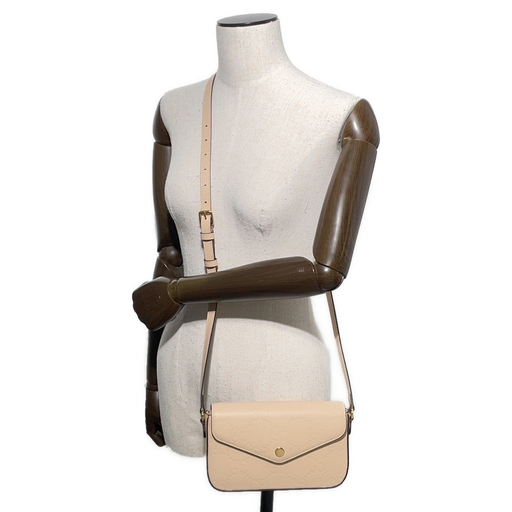GUCCI ?GG Super Mini Shoulder Bag Beige772794 Leather