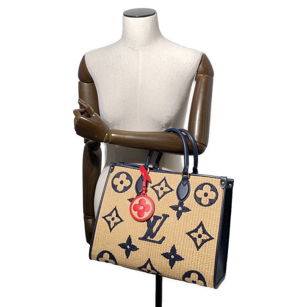 LOUIS VUITTON Onthego BlueM57723 Monogram・Raffia Size MM