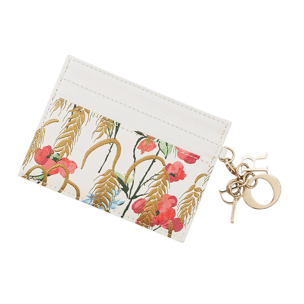 Dior ?Dior Lucky Lady Dior Freesia card holder White/Multicolor Leather