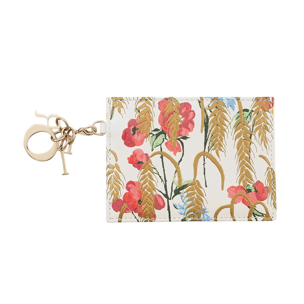 Dior ?Dior Lucky Lady Dior Freesia card holder White/Multicolor Leather