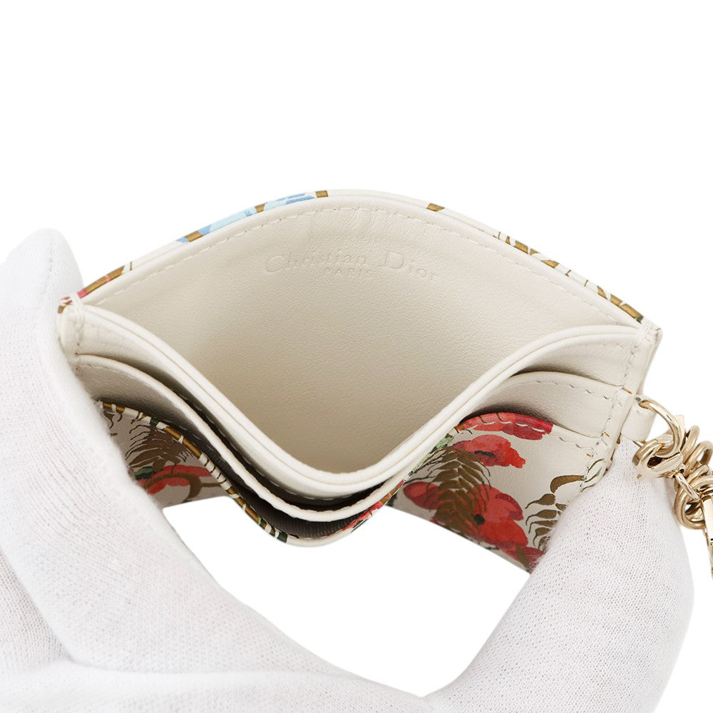 Dior ?Dior Lucky Lady Dior Freesia card holder White/Multicolor Leather