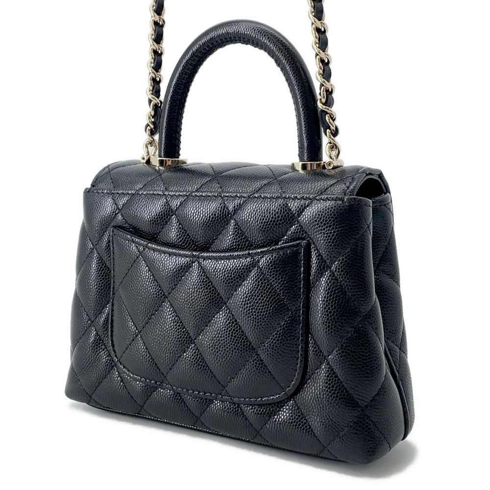CHANEL Matelasse Coco Handle 2way Handbag BlackAP4244 Caviar Leather Size Mini mini
