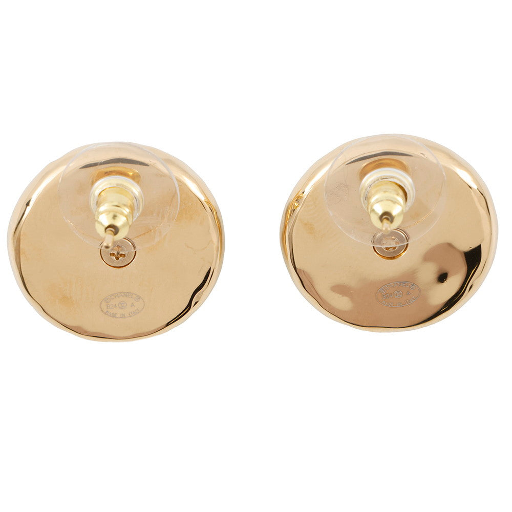 CHANEL CC Logo Faux Pearl EarringsABD690 Gold Plated Faux Pearl