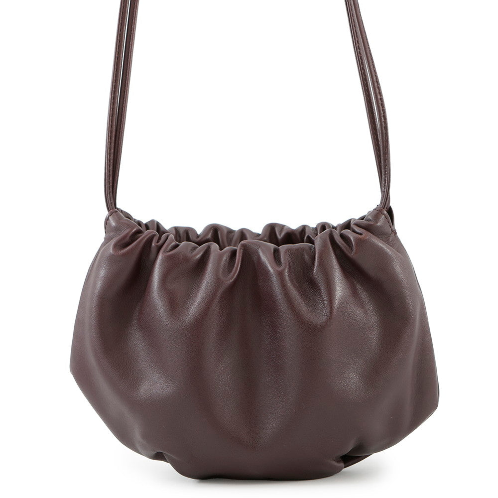 Bottega Veneta The Valve Shoulder Bag Dark Purple Leather