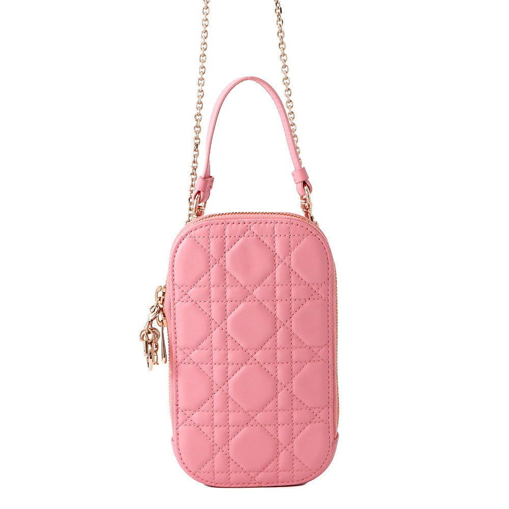 Dior ?Lady Dior Phone Holder PinkS0872ONMJ Lambskin