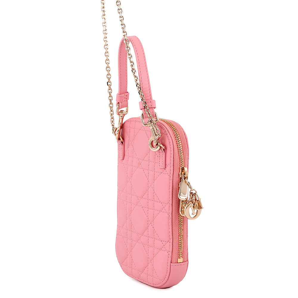 Dior ?Lady Dior Phone Holder PinkS0872ONMJ Lambskin