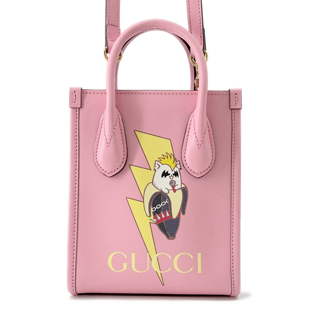 GUCCI ?2WAY Handbag Bananya Pink671623 Leather