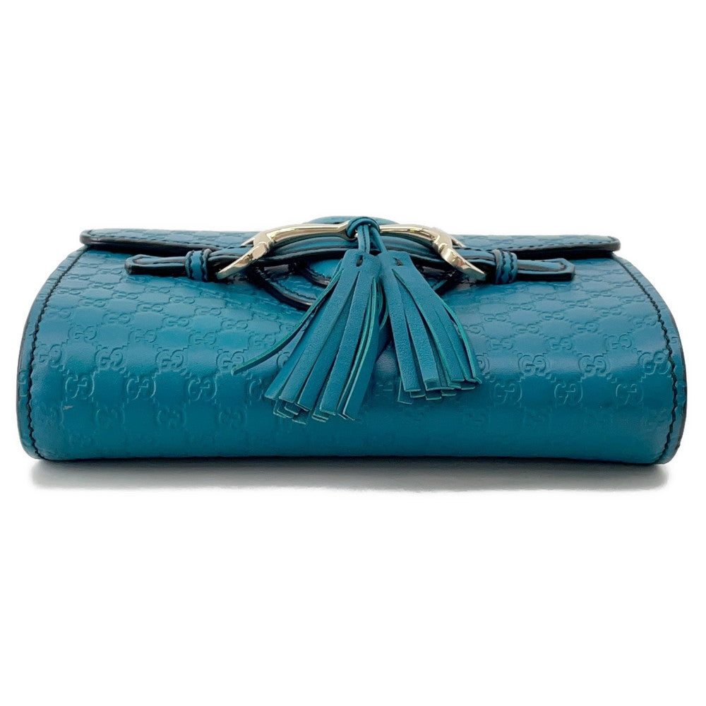 GUCCI ?Emily MicroGuccissima Chainshoulder Bag Turquise Blue449636 Leather
