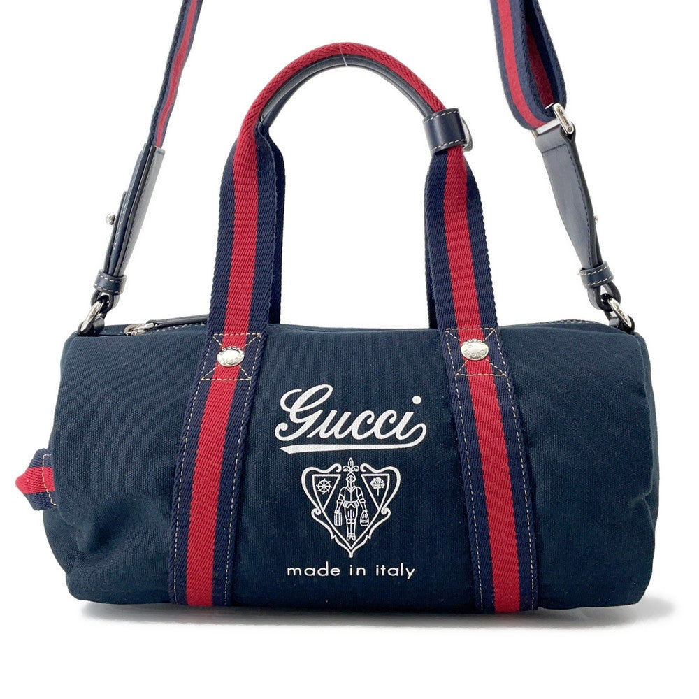 GUCCI ?Printed Canvas Small Duffle Bag Dark Blue816865 Canvas