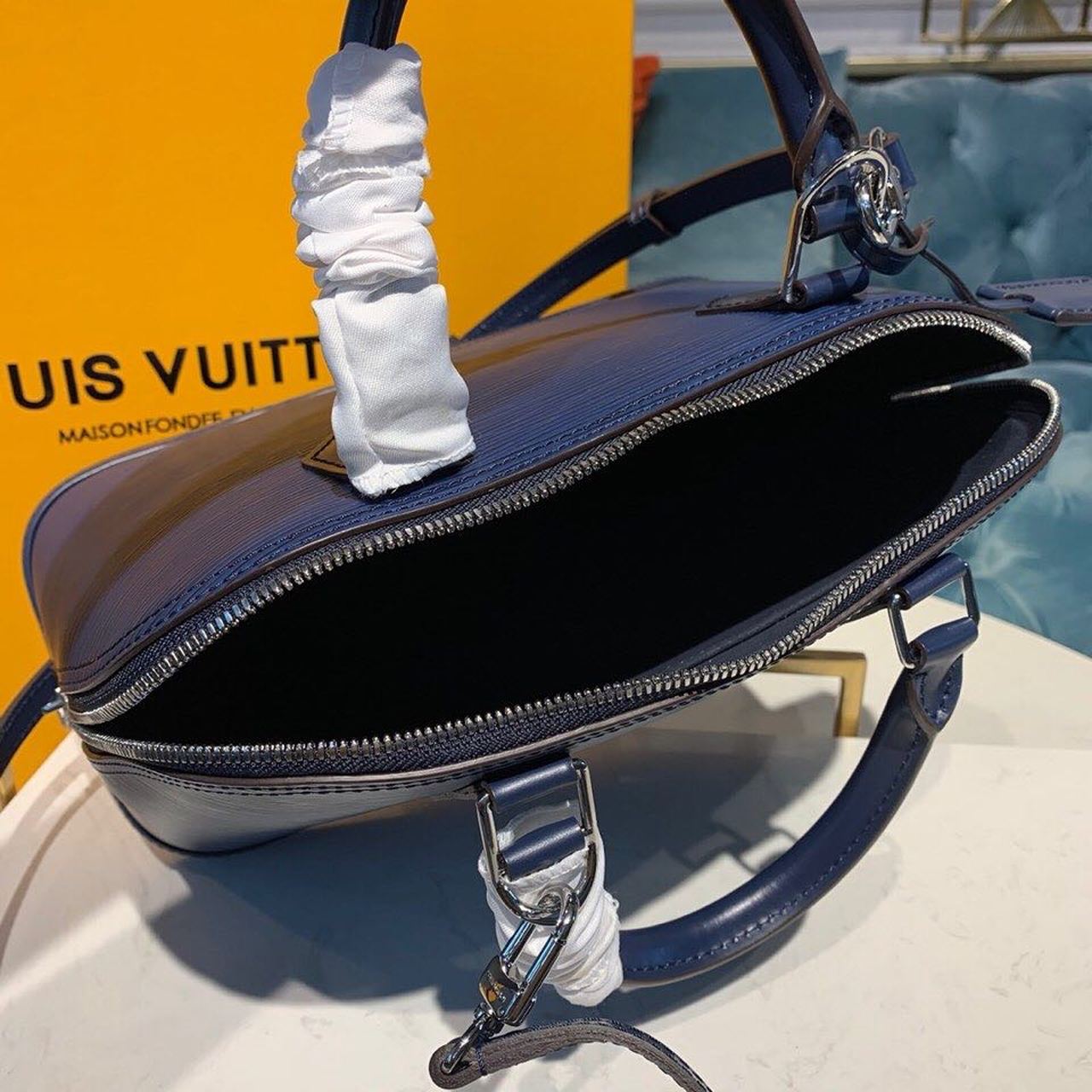 Top Quality Alma PM Epi Navy Blue For Women, Womens Handbags, Shoulder And Crossbody Bags 12.6in/32cm Top Quality
