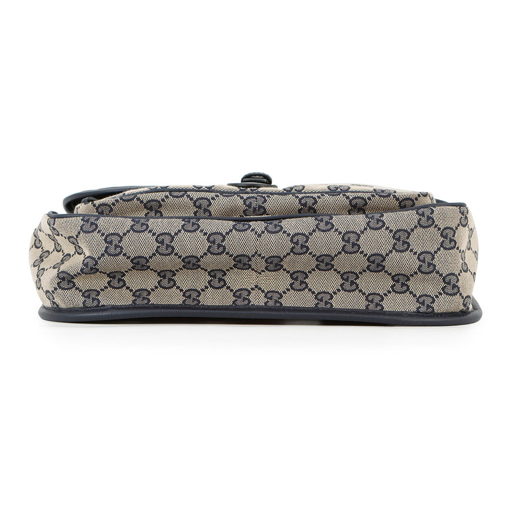 GUCCI ?GG Canvas Children's Messenger Bag Navy/Beige793823 Canvas Leather