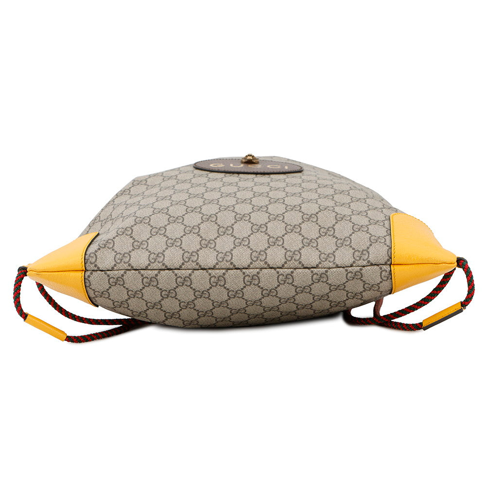 GUCCI ?GG Supreme DrawstringBag Brown473872 PVC Leather