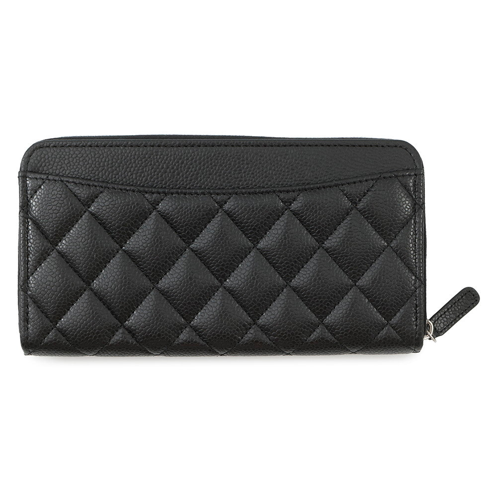 CHANEL Matelasse Zip Around Chozai Cloth BlackAP0242 Caviar Leather