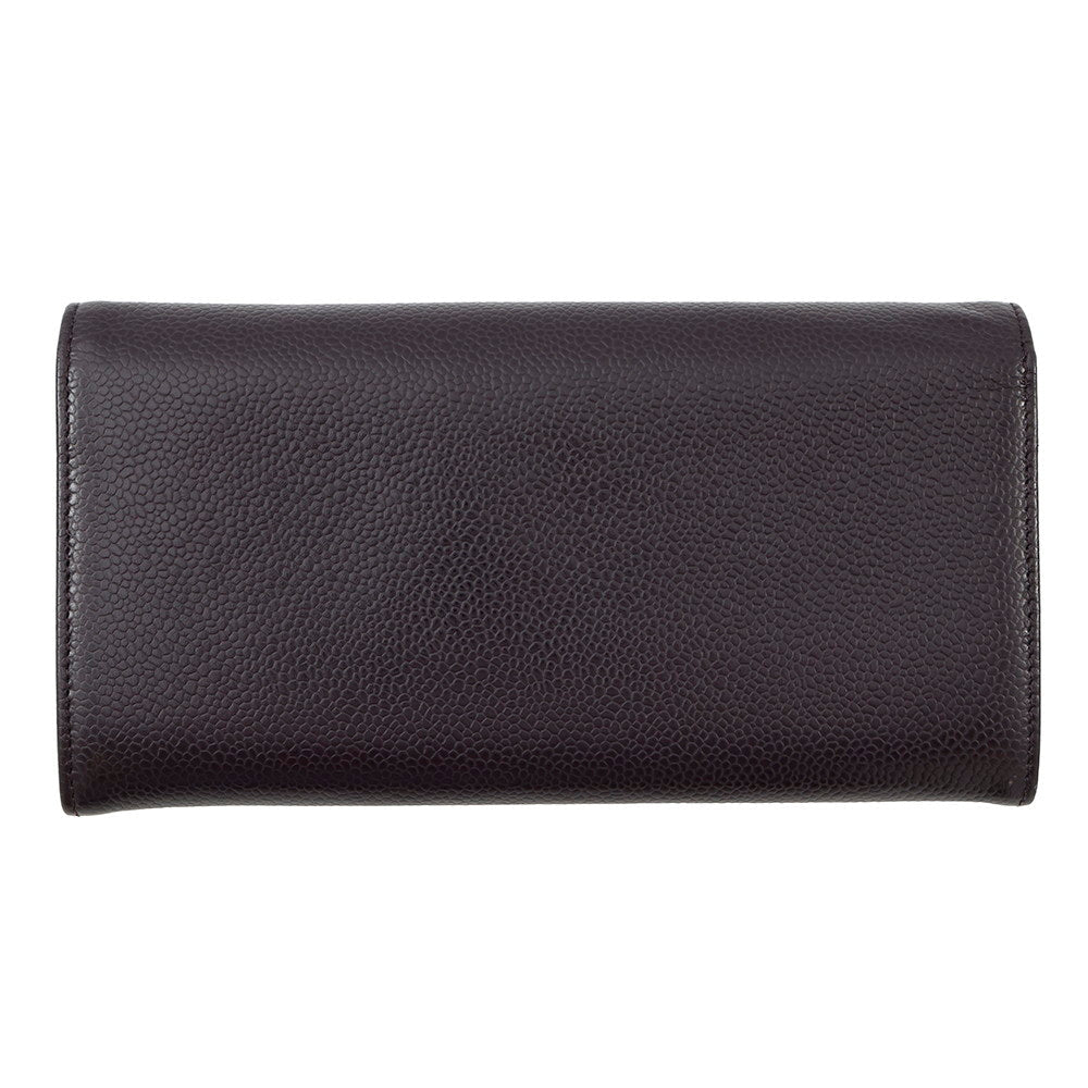 CHANEL CC Logo Long Flap Wallet PurpleA50070 Caviar Leather