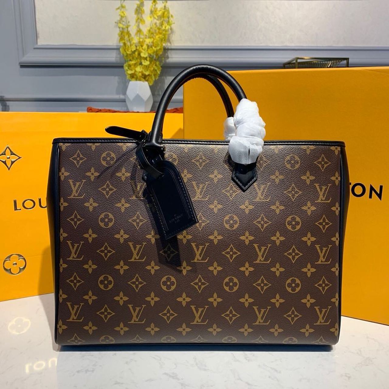 Top Quality Grand Sac Tote Bag Monogram Canvas For Women,  Shoulder Bags 14.5in/37cm Top Quality