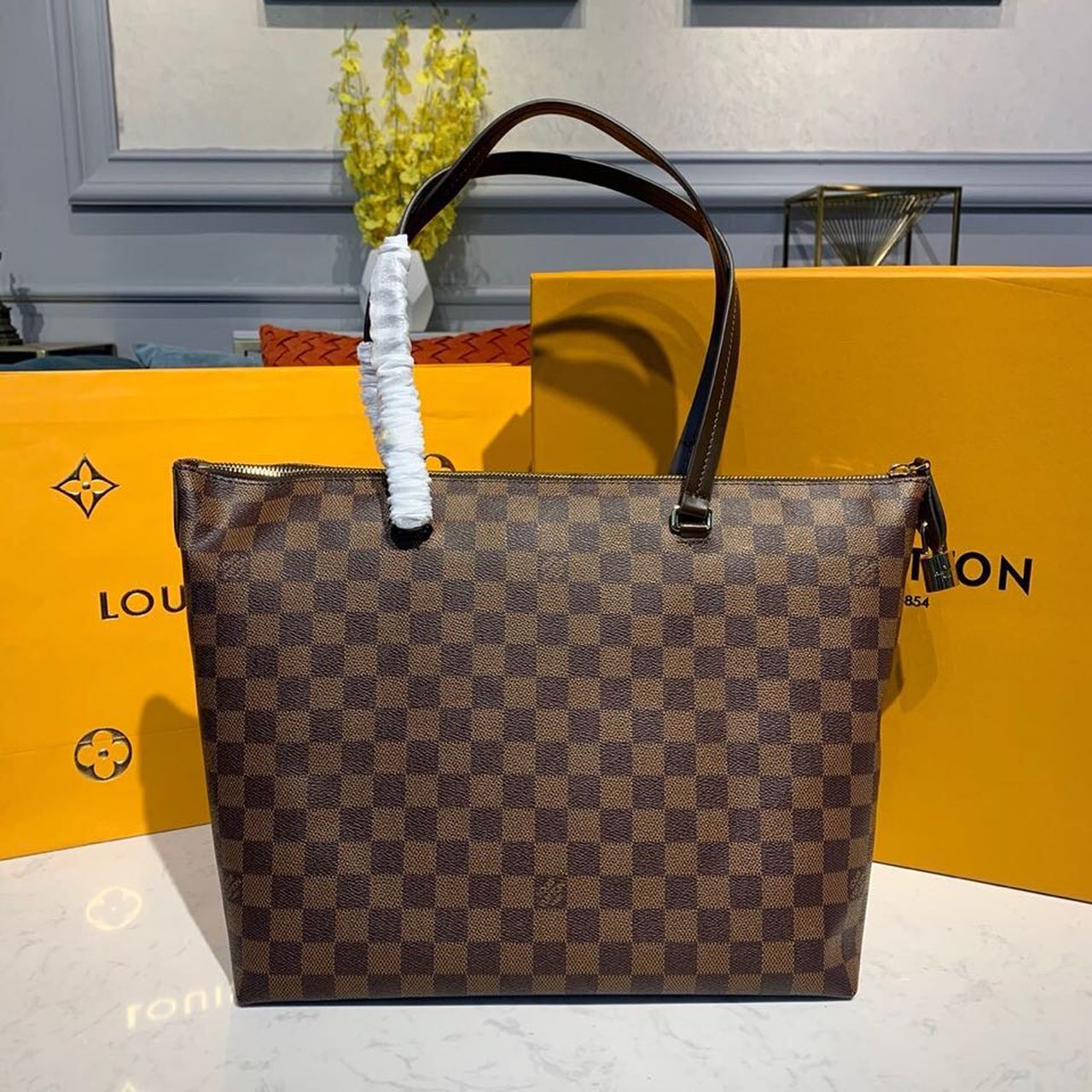 Top Quality Lena MM Damier Ebene Canvas For Women, WoHandbag, Shoulder Bags 13in/33cm Top Quality N41013