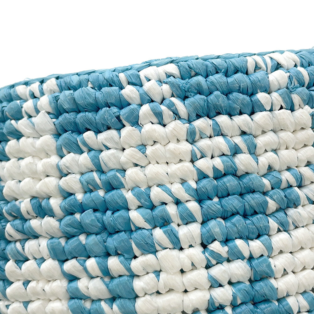 PRADA Crochet bucket hat Size S White/Light Blue1HC137 Viscose Rayon 100%