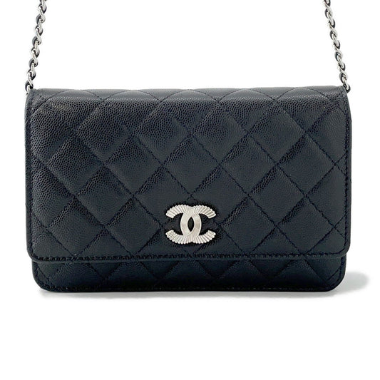 CHANEL Matelasse Chain wallet BlackAP4326 Caviar Leather