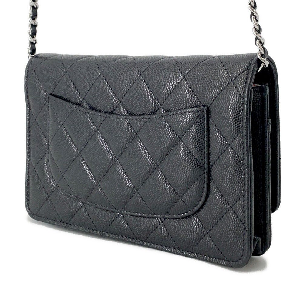 CHANEL Matelasse Chain wallet BlackAP4326 Caviar Leather