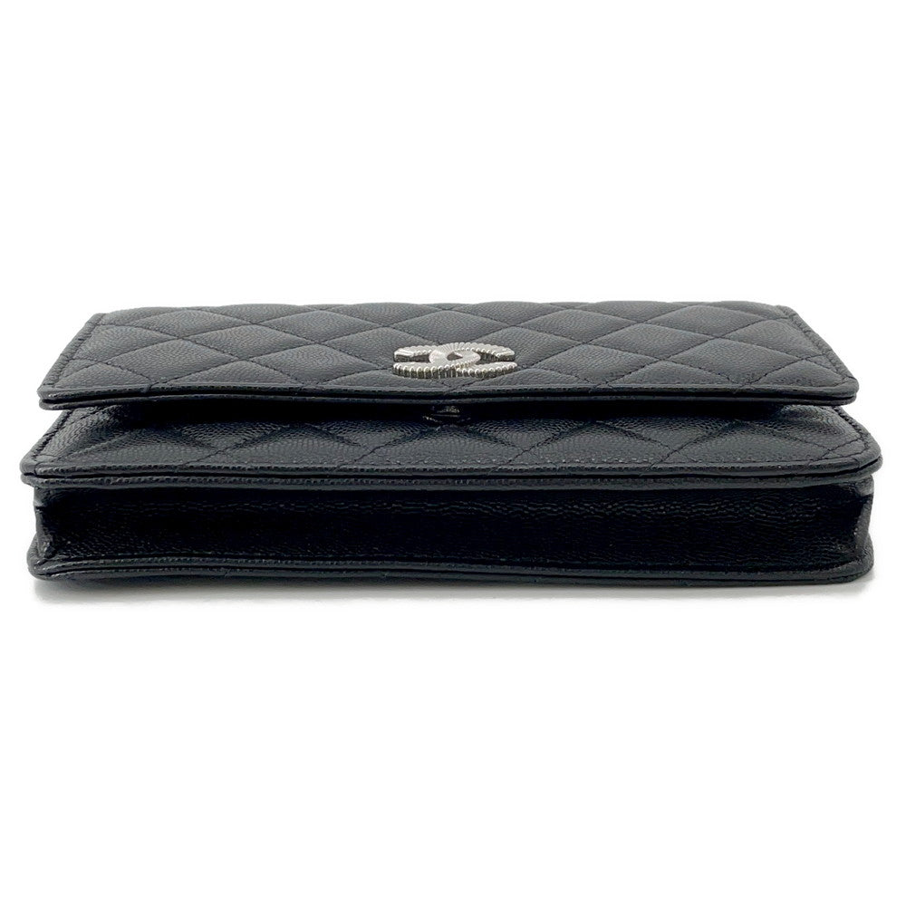 CHANEL Matelasse Chain wallet BlackAP4326 Caviar Leather