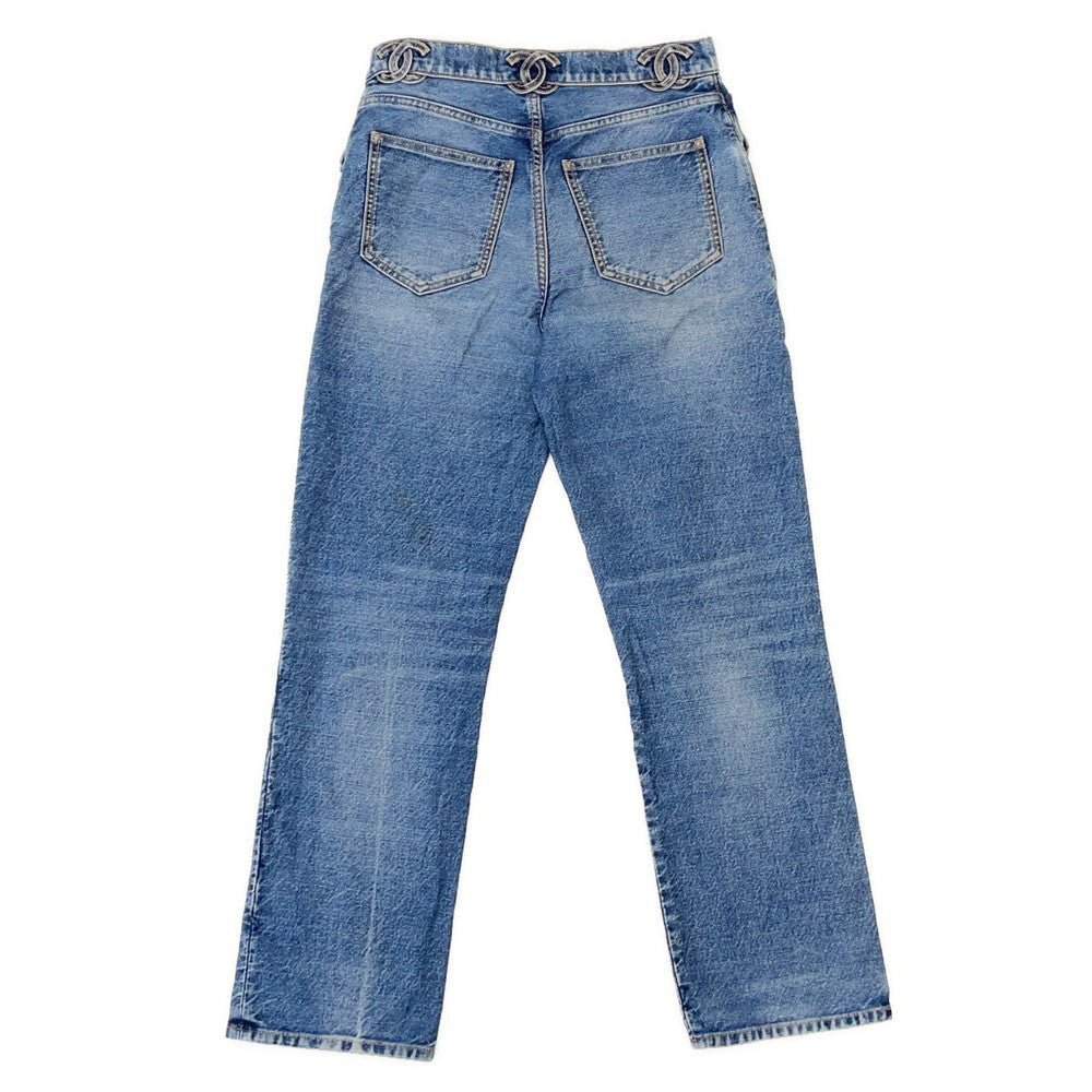 CHANEL CC Logo denim pants Size 36 BlueP76791 V69116 Cotton100%