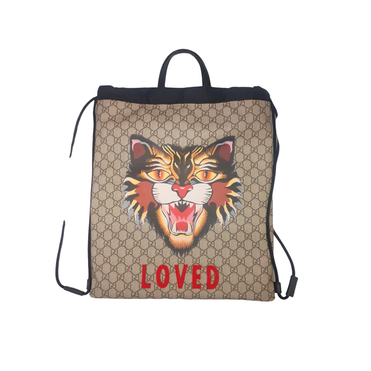 Gucci beige cloth backpacks