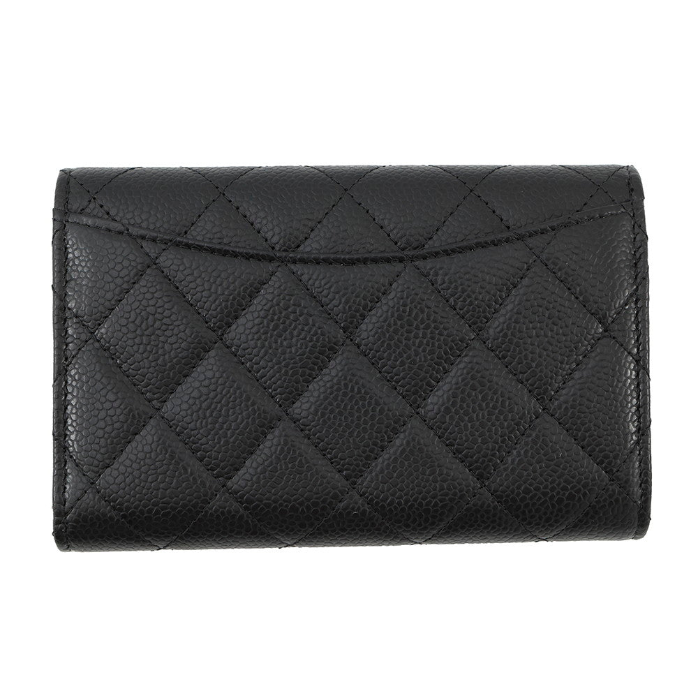 CHANEL Matelasse Medium Wallet BlackAP0232 Caviar Leather