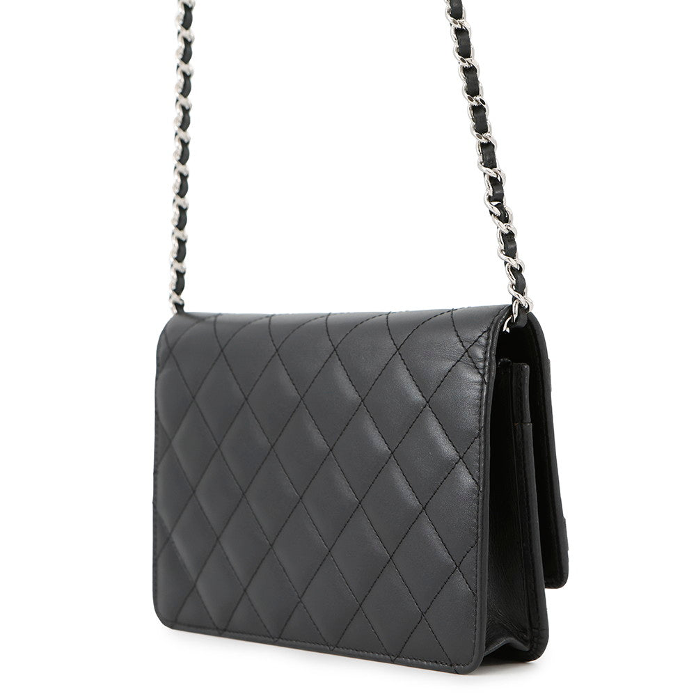 CHANEL Cambon Chain Wallet Black/SilverA46646 Leather