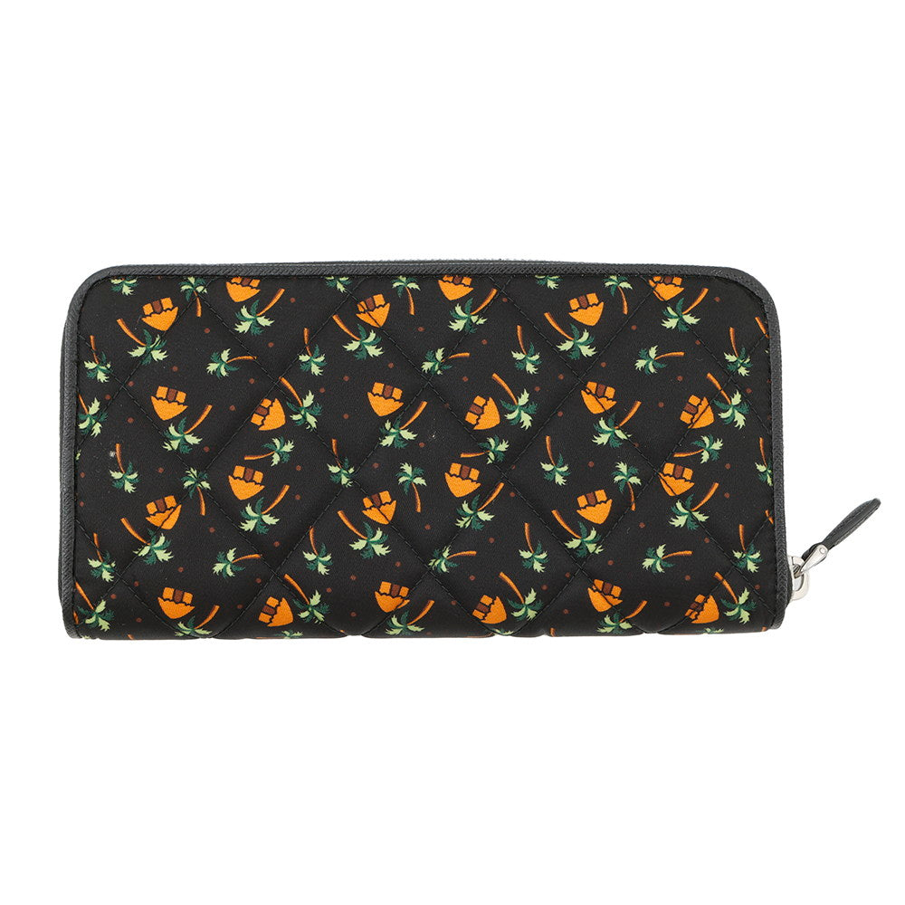 PRADA Zip Around long wallet Black/Orange Nylon/Leather