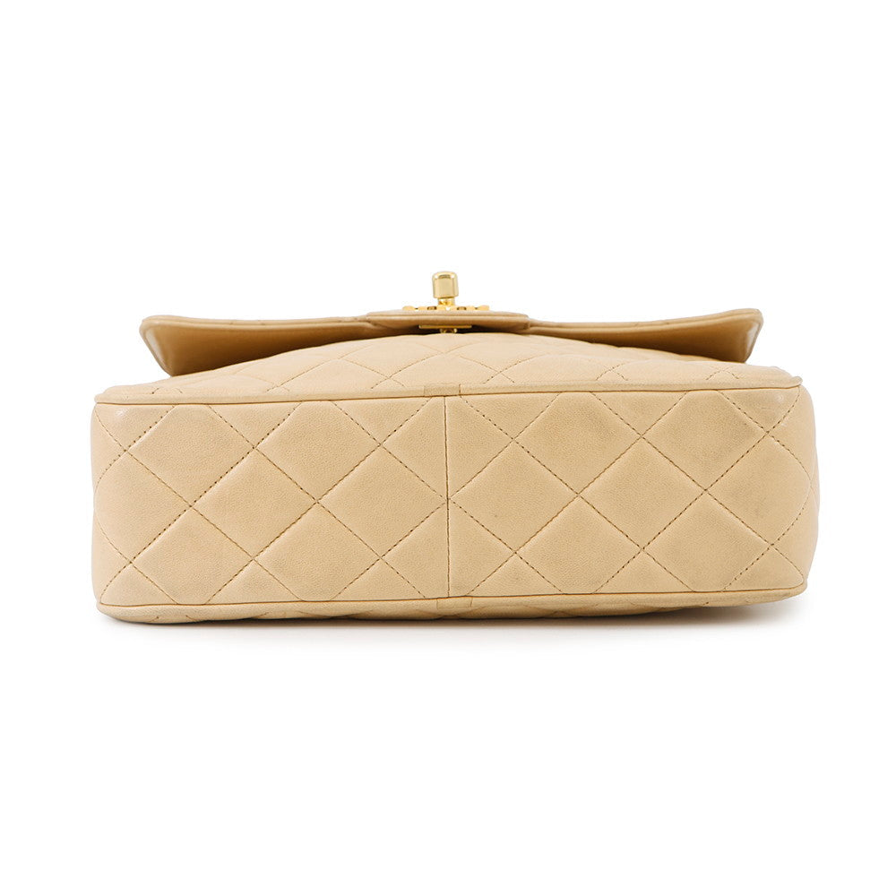 CHANEL Matelasse Tassel Chain Shoulder Beige Lambskin