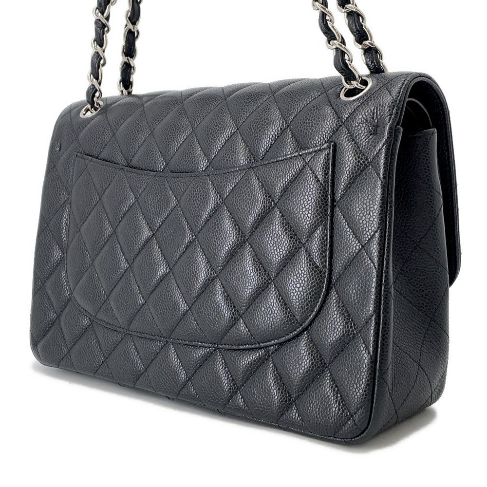 CHANEL Matelasse W flap ChainShoulder BlackA58600 Caviar Leather Size 30