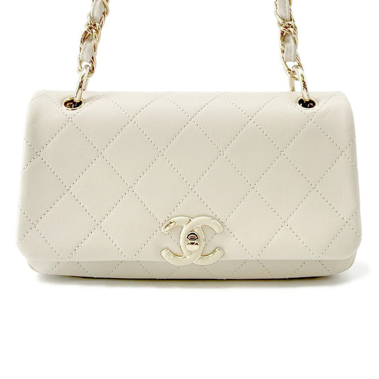 CHANEL Matelasse ChainShoulder Off-whiteAS2318 Calf Leather